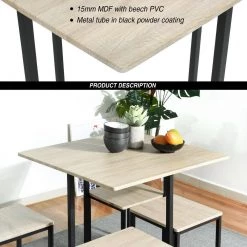 Magallanes Beech Wooden 5-Piece Dining Set by Homy Casa -Homy Casa Shop beech homy casa dining room sets magallanes beech 76 1000