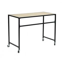 Waikaia 39.4 in. Rectangular Light Brown Writing Desk with Wheels by Homy Casa -Homy Casa Shop beech homy casa writing desks waikaia table 1f 1000