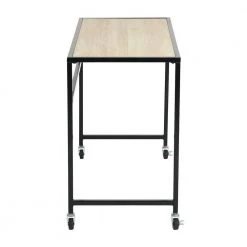 Waikaia 39.4 in. Rectangular Light Brown Writing Desk with Wheels by Homy Casa -Homy Casa Shop beech homy casa writing desks waikaia table 4f 1000