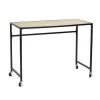 Waikaia 39.4 in. Rectangular Light Brown Writing Desk with Wheels by Homy Casa -Homy Casa Shop beech homy casa writing desks waikaia table 64 1000