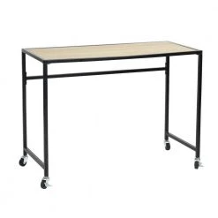 Waikaia 39.4 in. Rectangular Light Brown Writing Desk with Wheels by Homy Casa