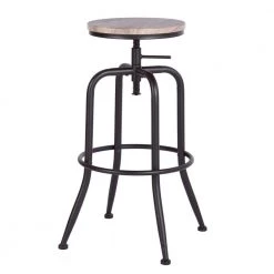 Anacletus 30.3 in. Beige Metal Frame Height Adjustable Bar Stool (Set of 2) by Homy Casa -Homy Casa Shop beige homy casa bar stools hd anacletus oak lmkz 1f 1000