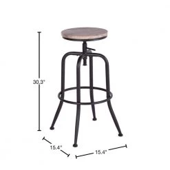 Anacletus 30.3 in. Beige Metal Frame Height Adjustable Bar Stool (Set of 2) by Homy Casa -Homy Casa Shop beige homy casa bar stools hd anacletus oak lmkz 40 1000