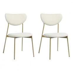 Coffey Beige Upholstered Dining Chairs (Set of 2) by Homy Casa