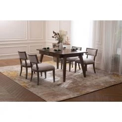 Rahmat Beige Upholsteried Dining Chairs(Set of 2) by Homy Casa -Homy Casa Shop beige homy casa dining chairs rahmat 31 1000