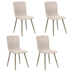 Scargill Beige Upholstered Textured Fabric Dining Chairs (Set of 4) by Homy Casa