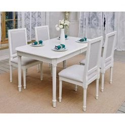Zakir 7-Piece Rectangular Beige Wood Top Table Extendable Dining Set ( Seats 6 ) by Homy Casa 21 Zakir 7-Piece Rectangular Beige Wood Top Table Extendable Dining Set ( Seats 6 ) by Homy Casa -Homy Casa Shop beige homy casa dining room sets zakir dining set 31 1000