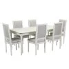 Zakir 7-Piece Rectangular Beige Wood Top Table Extendable Dining Set ( Seats 6 ) by Homy Casa -Homy Casa Shop beige homy casa dining room sets zakir dining set 64 1000