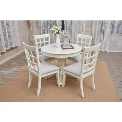 Zuhayr 5-Piece Round Beige Wood Top Table Extendable Dining Sets ( Seats 4 ） by Homy Casa -Homy Casa Shop beige homy casa dining room sets zuhayr dining set 31 1000