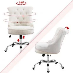 Bowden Beige Upholstery Task Chair by Homy Casa -Homy Casa Shop beige homy casa task chairs bowden beige iron base 2488 31 1000