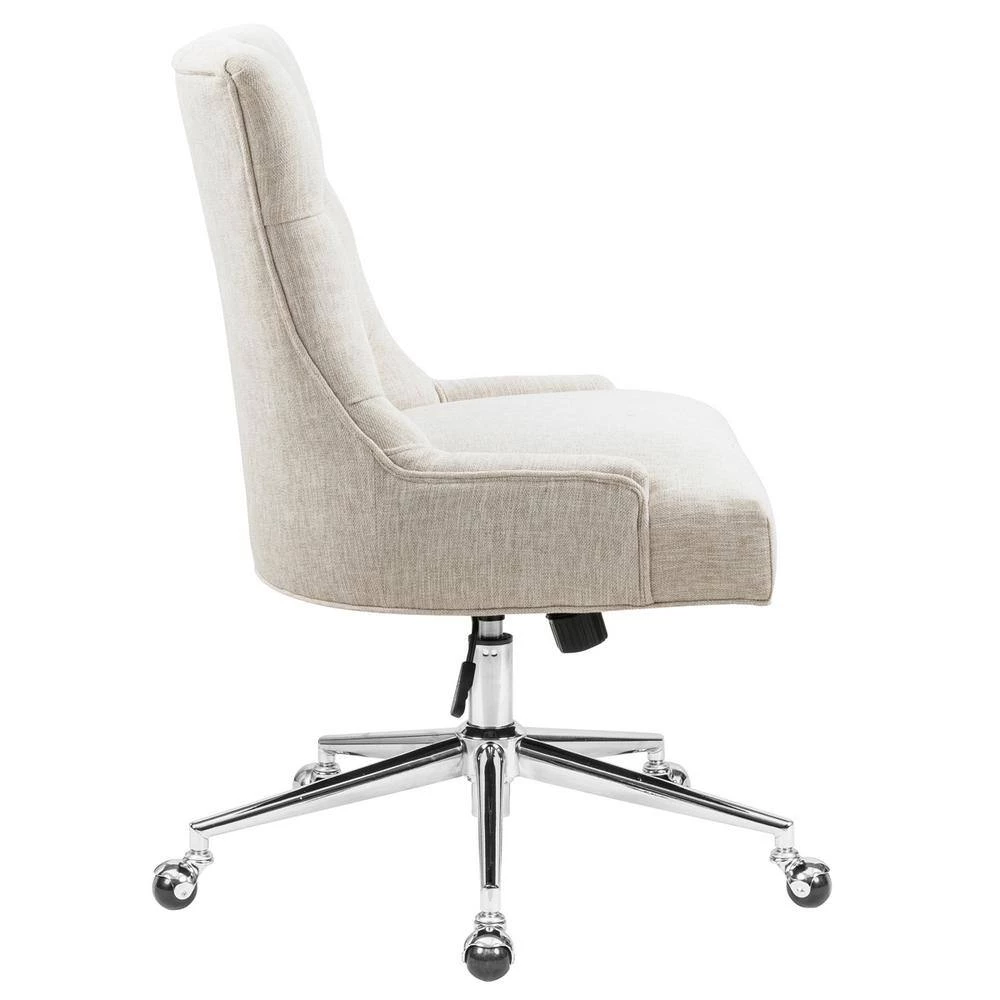 Chaden Beige Upholstery Office Chair Task Chair by Homy Casa 6 Chaden Beige Upholstery Office Chair Task Chair by Homy Casa - Image 4