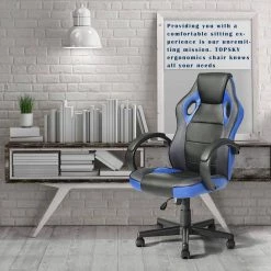 Tunney Blue PU Racing Gaming Chair by Homy Casa -Homy Casa Shop black blue homy casa gaming chairs tunney blue lmkz 31 1000