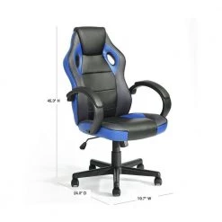 Tunney Blue PU Racing Gaming Chair by Homy Casa -Homy Casa Shop black blue homy casa gaming chairs tunney blue lmkz 40 1000