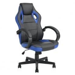 Tunney Blue PU Racing Gaming Chair by Homy Casa -Homy Casa Shop black blue homy casa gaming chairs tunney blue lmkz c3 1000