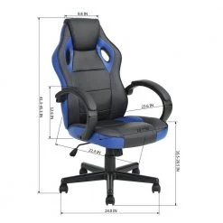 Tunney Blue PU Racing Gaming Chair by Homy Casa -Homy Casa Shop black blue homy casa gaming chairs tunney blue lmkz fa 1000