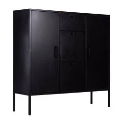 Stanic Black Metal Storage Cabinet With 2-Door, 3-Drawer by Homy Casa -Homy Casa Shop black homy casa accent cabinets stanic black 44 1000