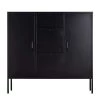 Stanic Black Metal Storage Cabinet With 2-Door, 3-Drawer by Homy Casa 1 Stanic Black Metal Storage Cabinet With 2-Door, 3-Drawer by Homy Casa -Homy Casa Shop black homy casa accent cabinets stanic black 64 1000