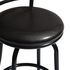 Bailan 29 in. Black High Back Metal Frame Barstool With Faux Leather Swivel Seat(Set of 2) by Homy Casa -Homy Casa Shop black homy casa bar stools bailan 66 1000