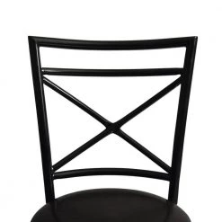 Bailan 29 in. Black High Back Metal Frame Barstool With Faux Leather Swivel Seat(Set of 2) by Homy Casa -Homy Casa Shop black homy casa bar stools bailan 76 1000