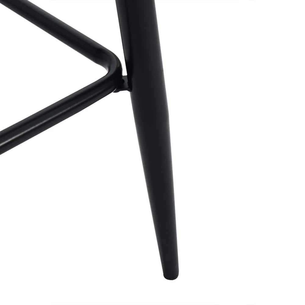 Haseeb 38 in. Black Low Back Metal Frame Bar stool With Fabric Seat ( Set of 2) by Homy Casa 5 Haseeb 38 in. Black Low Back Metal Frame Bar stool With Fabric Seat ( Set of 2) by Homy Casa - Image 3