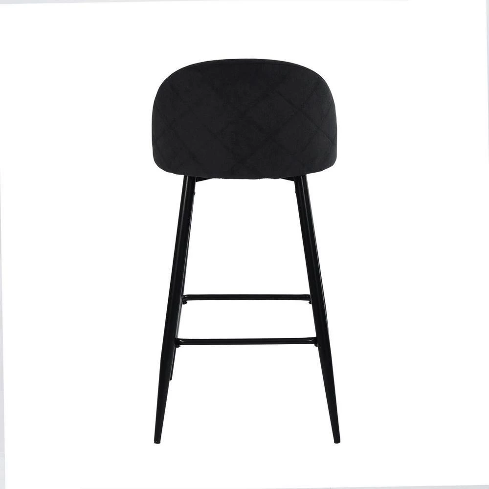 Haseeb 38 in. Black Low Back Metal Frame Bar stool With Fabric Seat ( Set of 2) by Homy Casa 9 Haseeb 38 in. Black Low Back Metal Frame Bar stool With Fabric Seat ( Set of 2) by Homy Casa - Image 7