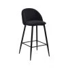 Haseeb 38 in. Black Low Back Metal Frame Bar stool With Fabric Seat ( Set of 2) by Homy Casa -Homy Casa Shop black homy casa bar stools haseeb terry black 64 1000