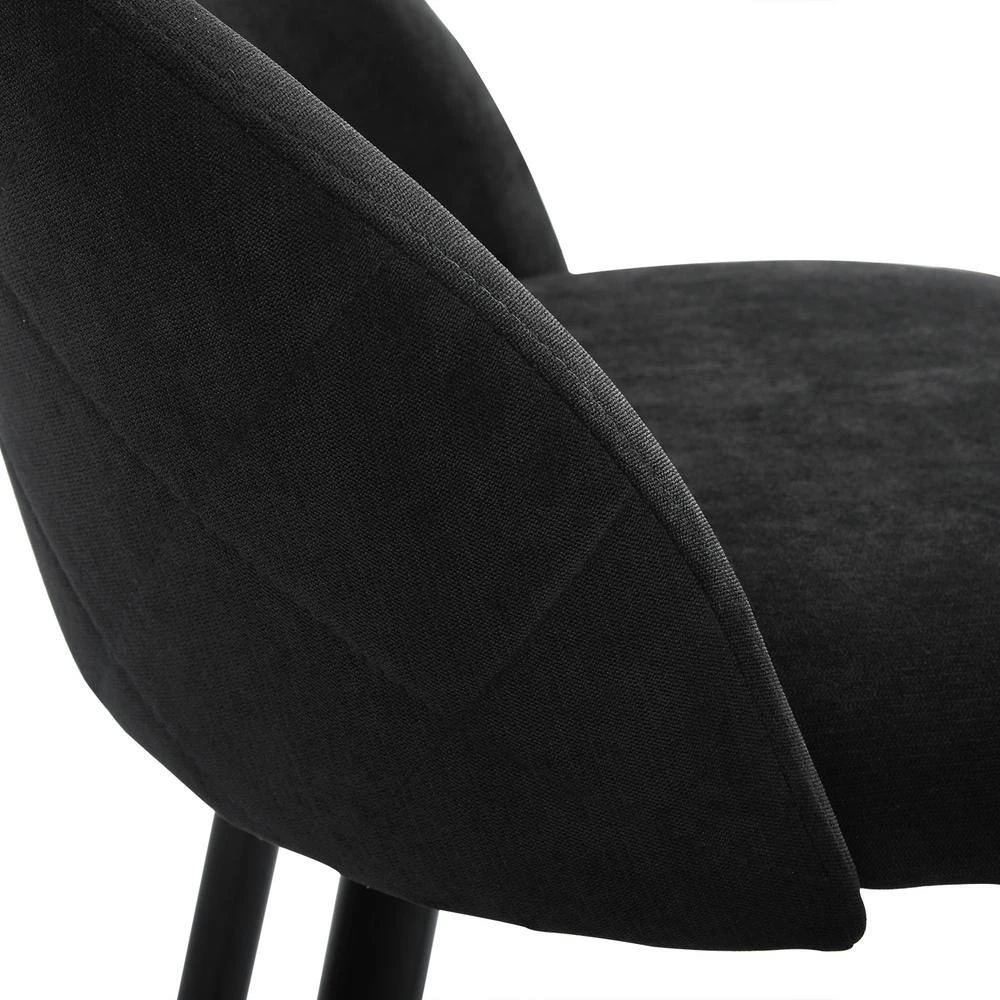 Haseeb 38 in. Black Low Back Metal Frame Bar stool With Fabric Seat ( Set of 2) by Homy Casa 12 Haseeb 38 in. Black Low Back Metal Frame Bar stool With Fabric Seat ( Set of 2) by Homy Casa - Image 10