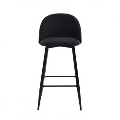 Haseeb 38 in. Black Low Back Metal Frame Bar stool With Fabric Seat ( Set of 2) by Homy Casa 17 Haseeb 38 in. Black Low Back Metal Frame Bar stool With Fabric Seat ( Set of 2) by Homy Casa -Homy Casa Shop black homy casa bar stools haseeb terry black c3 1000
