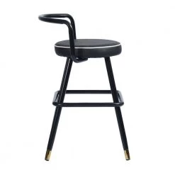 BALLON 31.5in.Black Low Back Metal Frame Cushioned Bar Stool with PU seat (Set of 2) by Homy Casa -Homy Casa Shop black homy casa bar stools hd ballon counter bar black 4f 1000