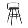 BALLON 31.5in.Black Low Back Metal Frame Cushioned Bar Stool with PU seat (Set of 2) by Homy Casa -Homy Casa Shop black homy casa bar stools hd ballon counter bar black 64 1000