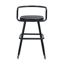 BALLON 31.5in.Black Low Back Metal Frame Cushioned Bar Stool with PU seat (Set of 2) by Homy Casa -Homy Casa Shop black homy casa bar stools hd ballon counter bar black c3 1000
