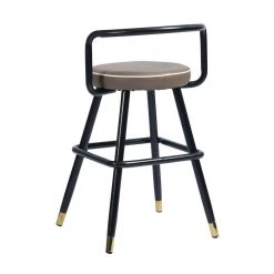 BALLON 31.5in. LETTES Low Back Metal Frame Cushioned Bar Stool with PU seat (Set of 2) by Homy Casa -Homy Casa Shop black homy casa bar stools hd ballon counter bar lettes 1f 1000