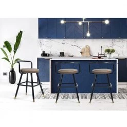 BALLON 31.5in. LETTES Low Back Metal Frame Cushioned Bar Stool with PU seat (Set of 2) by Homy Casa -Homy Casa Shop black homy casa bar stools hd ballon counter bar lettes 31 1000