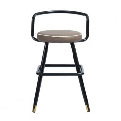 BALLON 31.5in. LETTES Low Back Metal Frame Cushioned Bar Stool with PU seat (Set of 2) by Homy Casa