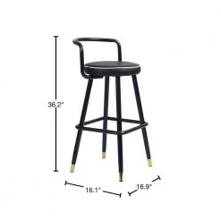 Ballon 28.7 in. Metal Frame Upholstery High Barstool With Pu Seat(set of 2) by Homy Casa -Homy Casa Shop black homy casa bar stools hd ballon high bar black 40 1000
