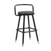 Ballon 28.7 in. Metal Frame Upholstery High Barstool With Pu Seat(set of 2) by Homy Casa -Homy Casa Shop black homy casa bar stools hd ballon high bar black 64 1000