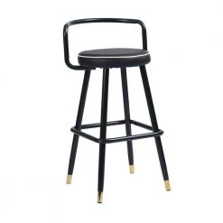 Ballon 28.7 in. Metal Frame Upholstery High Barstool With Pu Seat(set of 2) by Homy Casa