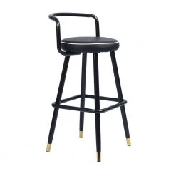 Ballon 28.7 in. Metal Frame Upholstery High Barstool With Pu Seat(set of 2) by Homy Casa -Homy Casa Shop black homy casa bar stools hd ballon high bar black 77 1000