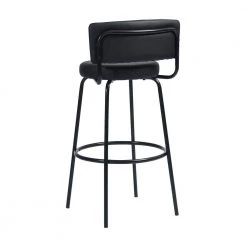 Chive 28.7 in. Black Metal Frame LowBack Bar Stool with Faux Leather Seat (Set of 2) by Homy Casa 19 Chive 28.7 in. Black Metal Frame LowBack Bar Stool with Faux Leather Seat (Set of 2) by Homy Casa -Homy Casa Shop black homy casa bar stools hd chive high bar black 1f 1000