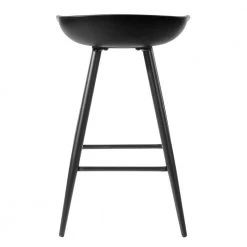 Fiyan 28.5 in. Black Metal Frame Bar Stool with Black PP Seat( Set of 2) by Homy Casa -Homy Casa Shop black homy casa bar stools hd fiyan pp full bk middle bar 1f 1000