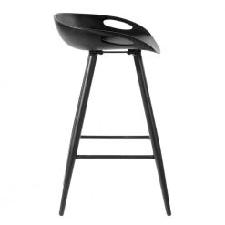 Fiyan 28.5 in. Black Metal Frame Bar Stool with Black PP Seat( Set of 2) by Homy Casa -Homy Casa Shop black homy casa bar stools hd fiyan pp full bk middle bar 4f 1000