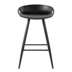 Fiyan 28.5 in. Black Metal Frame Bar Stool with Black PP Seat( Set of 2) by Homy Casa -Homy Casa Shop black homy casa bar stools hd fiyan pp full bk middle bar c3 1000