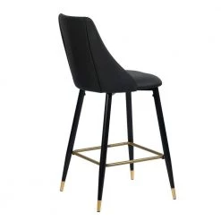Smeg 38.4 in. Black Low Back Metal Frame Cushioned Bar Stool with PU seat (Set of 2) by Homy Casa 15 Smeg 38.4 in. Black Low Back Metal Frame Cushioned Bar Stool with PU seat (Set of 2) by Homy Casa -Homy Casa Shop black homy casa bar stools hd smeg bar black pu black gold leg 1f 1000