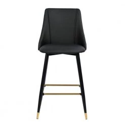 Smeg 38.4 in. Black Low Back Metal Frame Cushioned Bar Stool with PU seat (Set of 2) by Homy Casa 13 Smeg 38.4 in. Black Low Back Metal Frame Cushioned Bar Stool with PU seat (Set of 2) by Homy Casa -Homy Casa Shop black homy casa bar stools hd smeg bar black pu black gold leg c3 1000