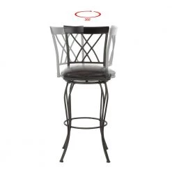 Wichita 43.9 in. Black High Back Metal Bar Stool with Swivel Function (Set of 2) by Homy Casa -Homy Casa Shop black homy casa bar stools hd wichita 29 2pcs 1f 1000