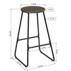 Bar & Counter Black Barstool (Set of 2) by Homy Casa -Homy Casa Shop black homy casa bar stools morag 246t 44 1000