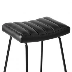 Saddlebar Upholstered Black Faux Leather 29 Inch Bar Stool (Set of 2) by Homy Casa -Homy Casa Shop black homy casa bar stools saddlebar black 44 1000