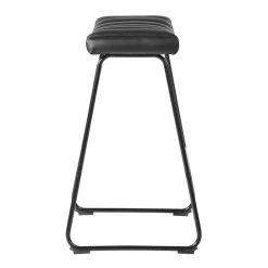 Saddlebar Upholstered Black Faux Leather 29 Inch Bar Stool (Set of 2) by Homy Casa -Homy Casa Shop black homy casa bar stools saddlebar black 4f 1000