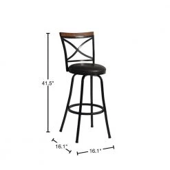 Spinach 29.1 in. Black Low Back Metal Frame Barstool With Faux Leather Swivel Seat(Set of 2) by Homy Casa -Homy Casa Shop black homy casa bar stools spinach 40 1000