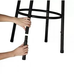 Spinach 29.1 in. Black Low Back Metal Frame Barstool With Faux Leather Swivel Seat(Set of 2) by Homy Casa -Homy Casa Shop black homy casa bar stools spinach 66 1000